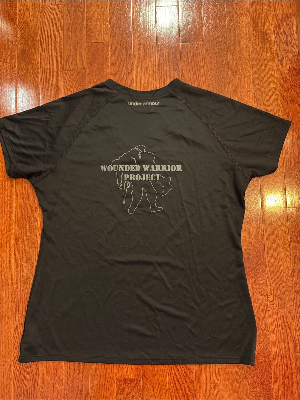 Wounded Warrior UA HeatGear Black V-Neck Short Sleeve Tee